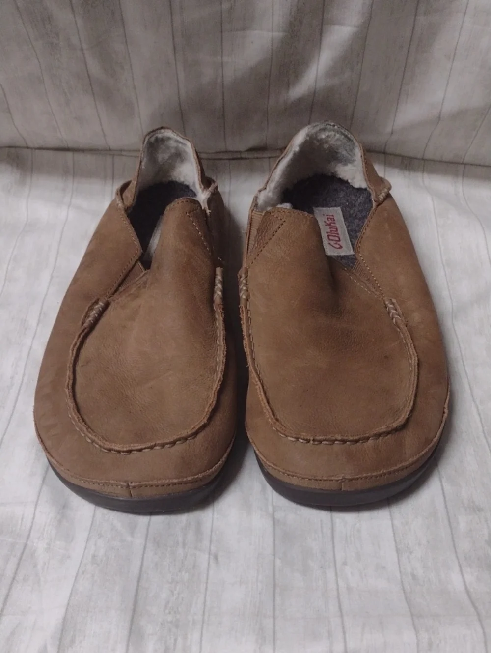 OluKai Men's Brown Slip-On Loafers (J1112)